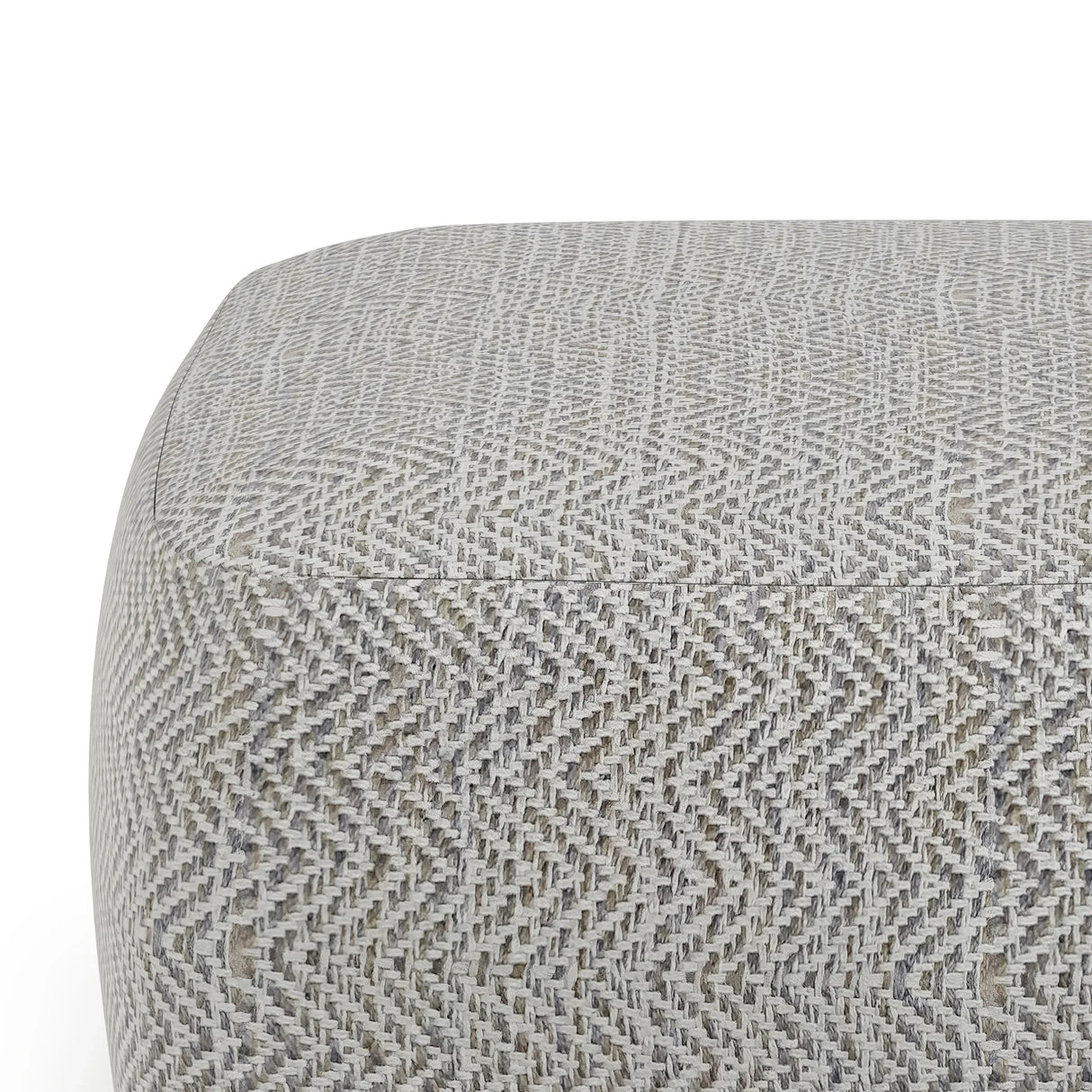 Square Fabric Pouf Ottoman With Polystyrene Bead Filling - Omega Lifestyles
