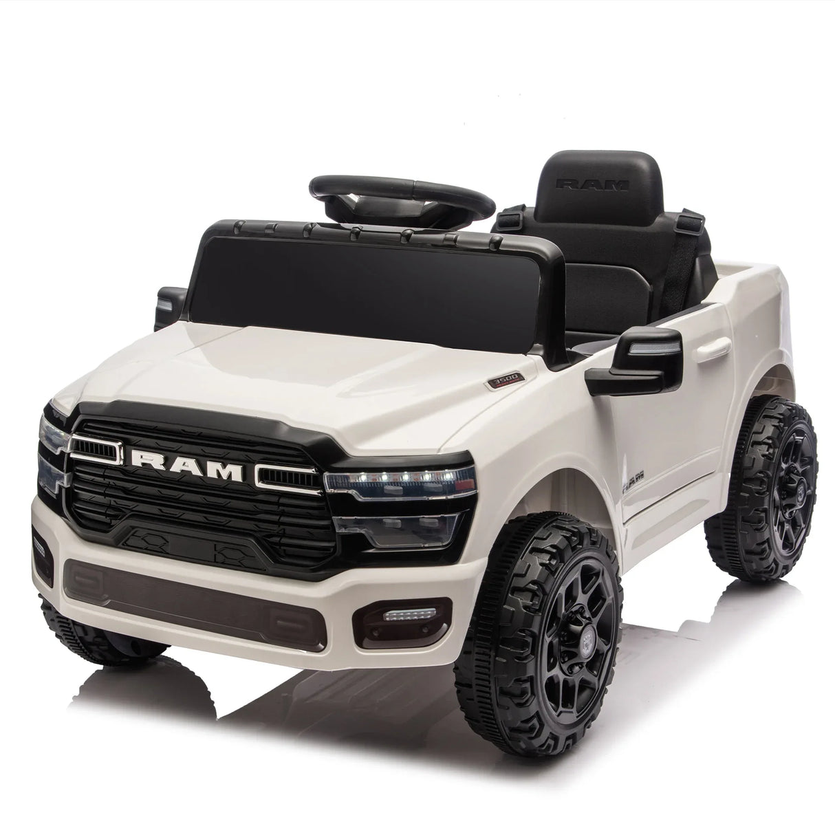 Licensed Dodge RAM 3500 12V Dual Motor Kids Ride-On Truck - Omega Lifestyles