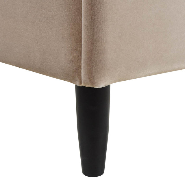 Modern Velvet Upholstered Platform Bed Frame - Omega Lifestyles