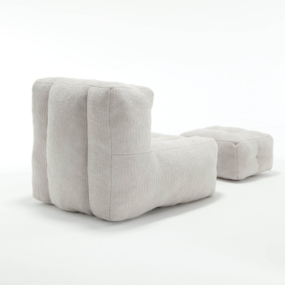 Fluffy Velvet Bean Bag Chair With Ottoman - Sleep Galleria