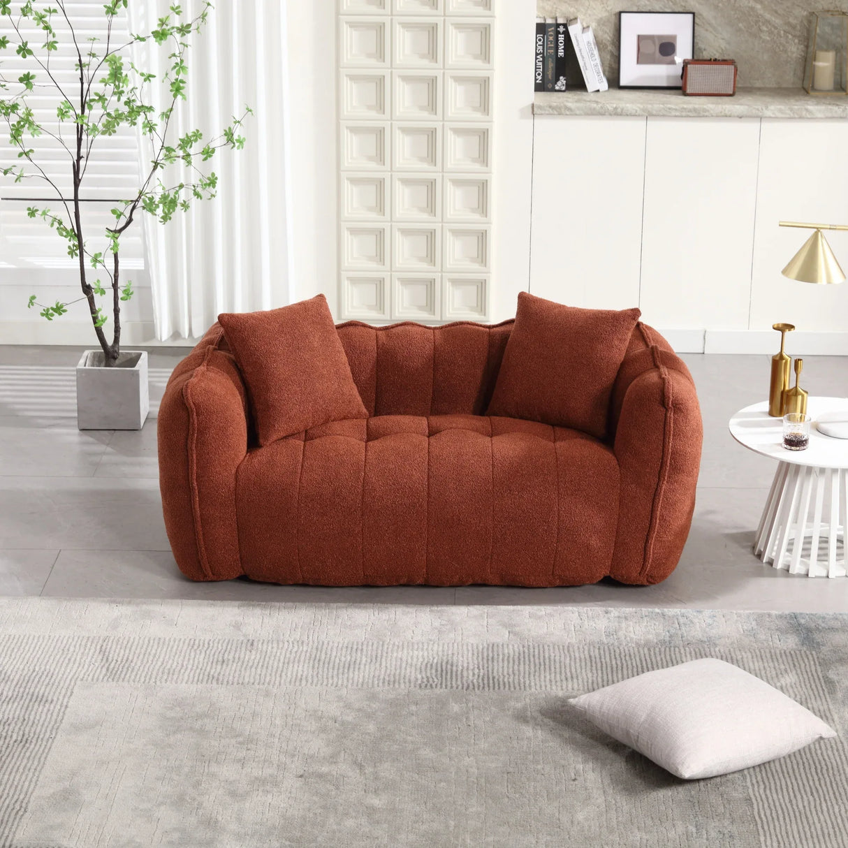 Cozy Chenille Bean Bag Chair With Foam Core - Omega Lifestyles