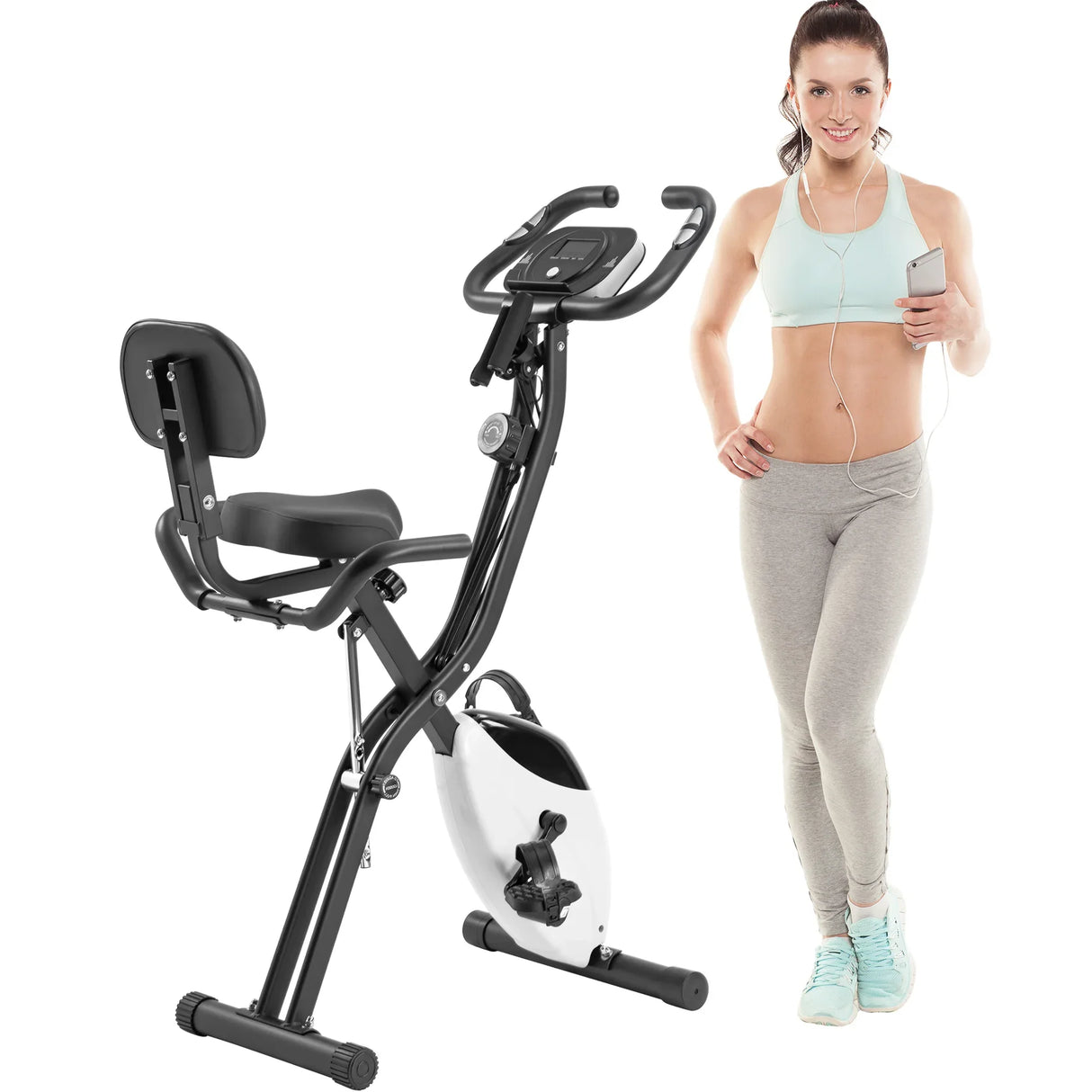 Folding Magnetic Resistance Exercise Bike With LCD Display - Omega Lifestyles
