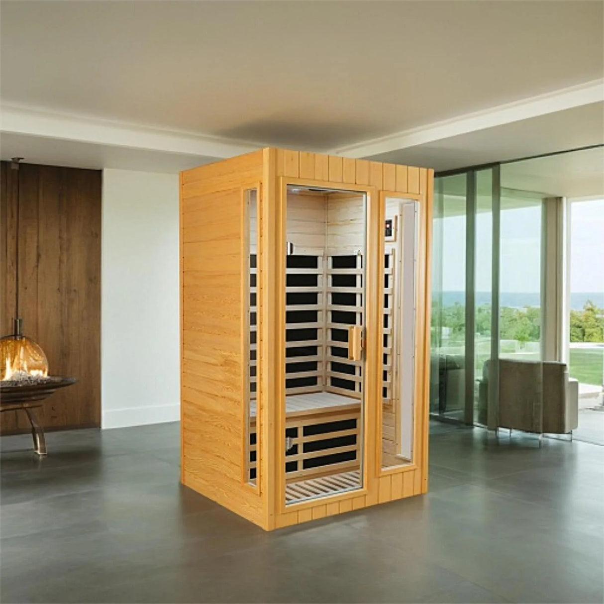 Two-Person Hemlock Far Infrared Indoor Sauna Room - Omega Lifestyles