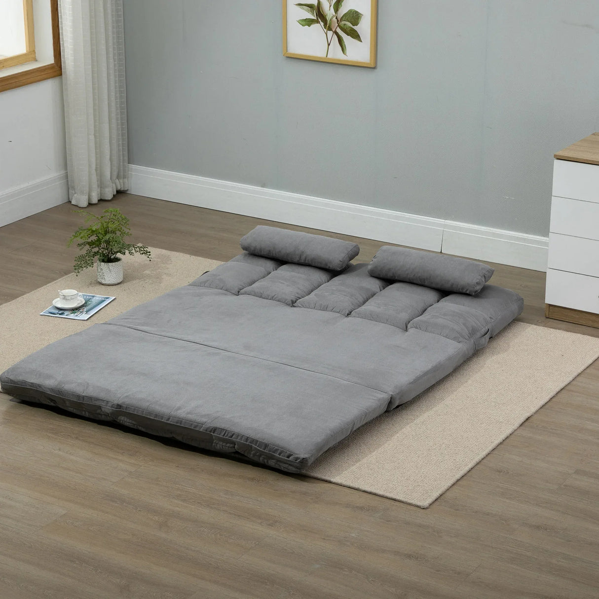 Adjustable Folding Floor Sofa Bed With 2 Pillows - Omega Lifestyles