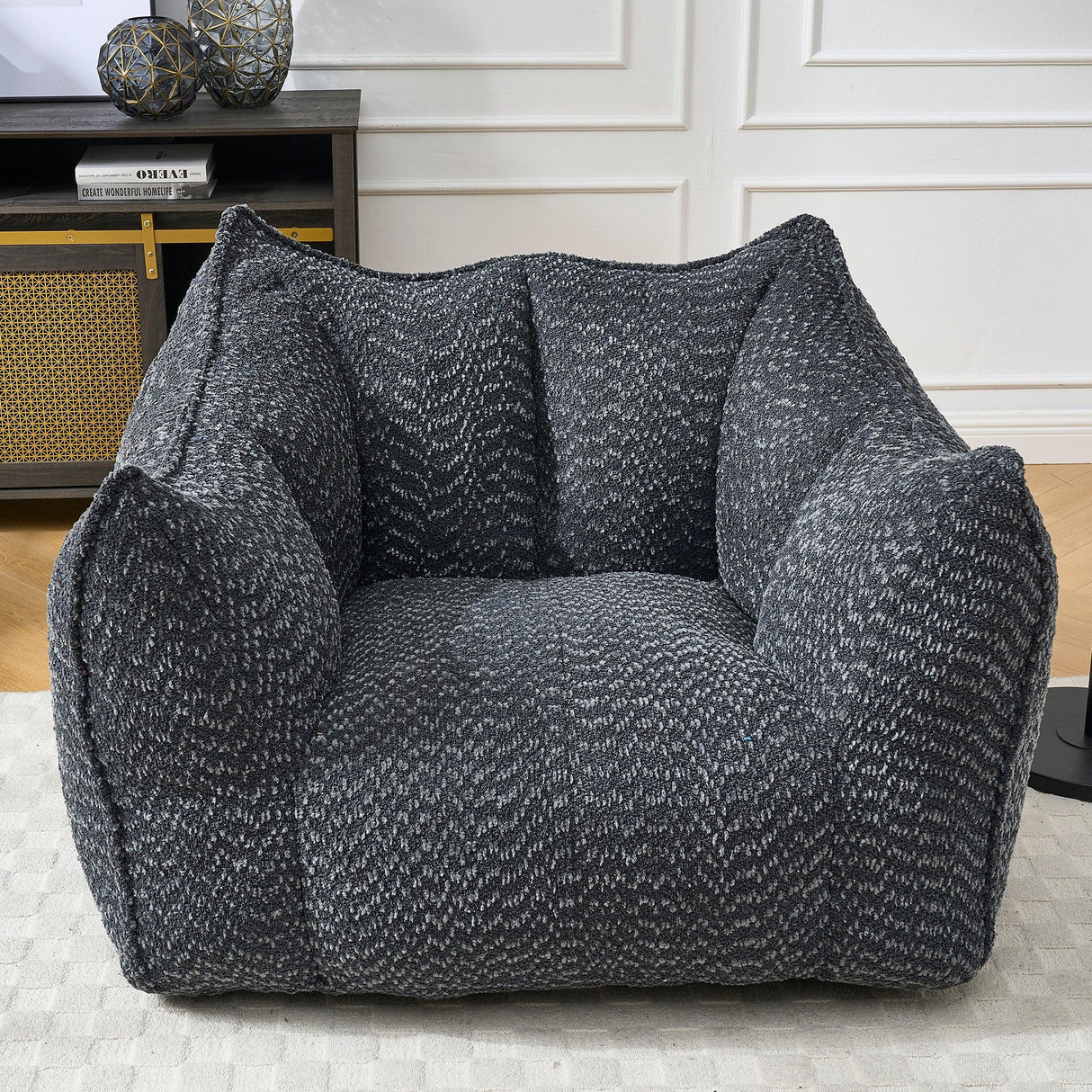 Chenille Foam Bean Bag Chair For Adults - Omega Lifestyles
