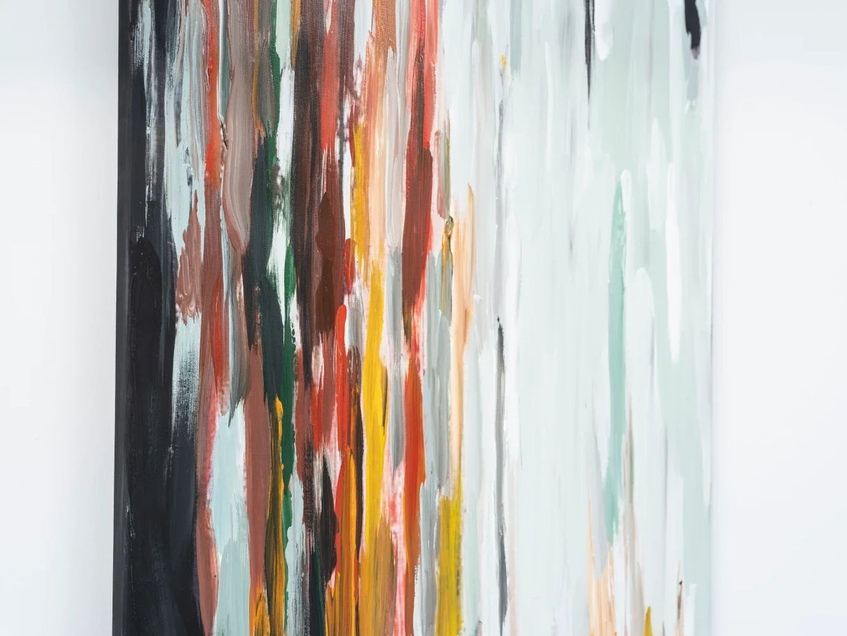 Oversized Hand-Painted Grey Canvas Wall Painting Portrait - Omega Lifestyles