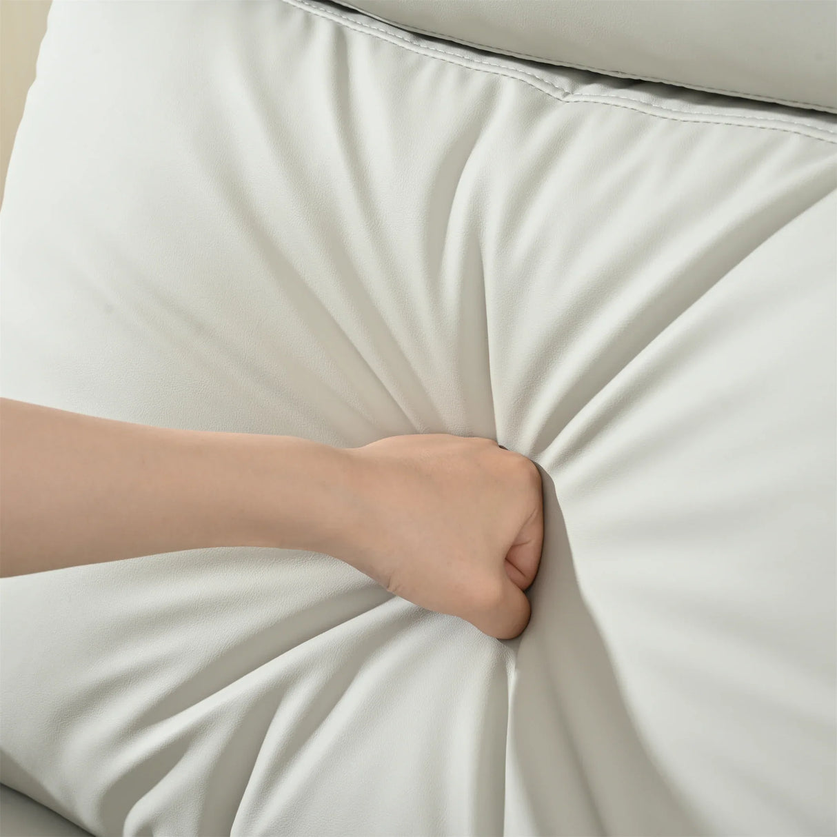 Modern Light Gray PU Rocking Recliner Chair With Footrest - Omega Lifestyles