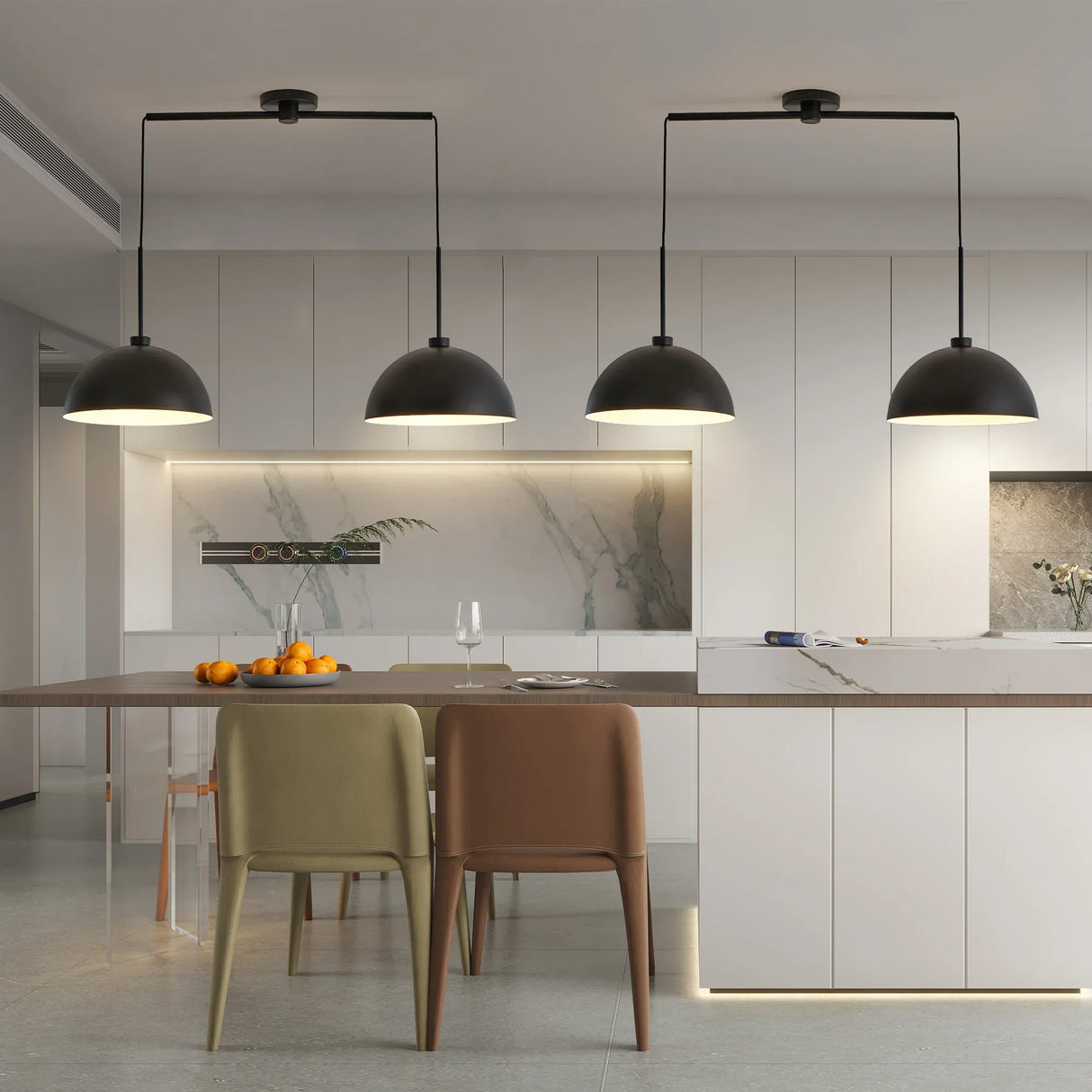 Industrial Modern Black Double Headed Adjustable Pendant Light - Omega Lifestyles