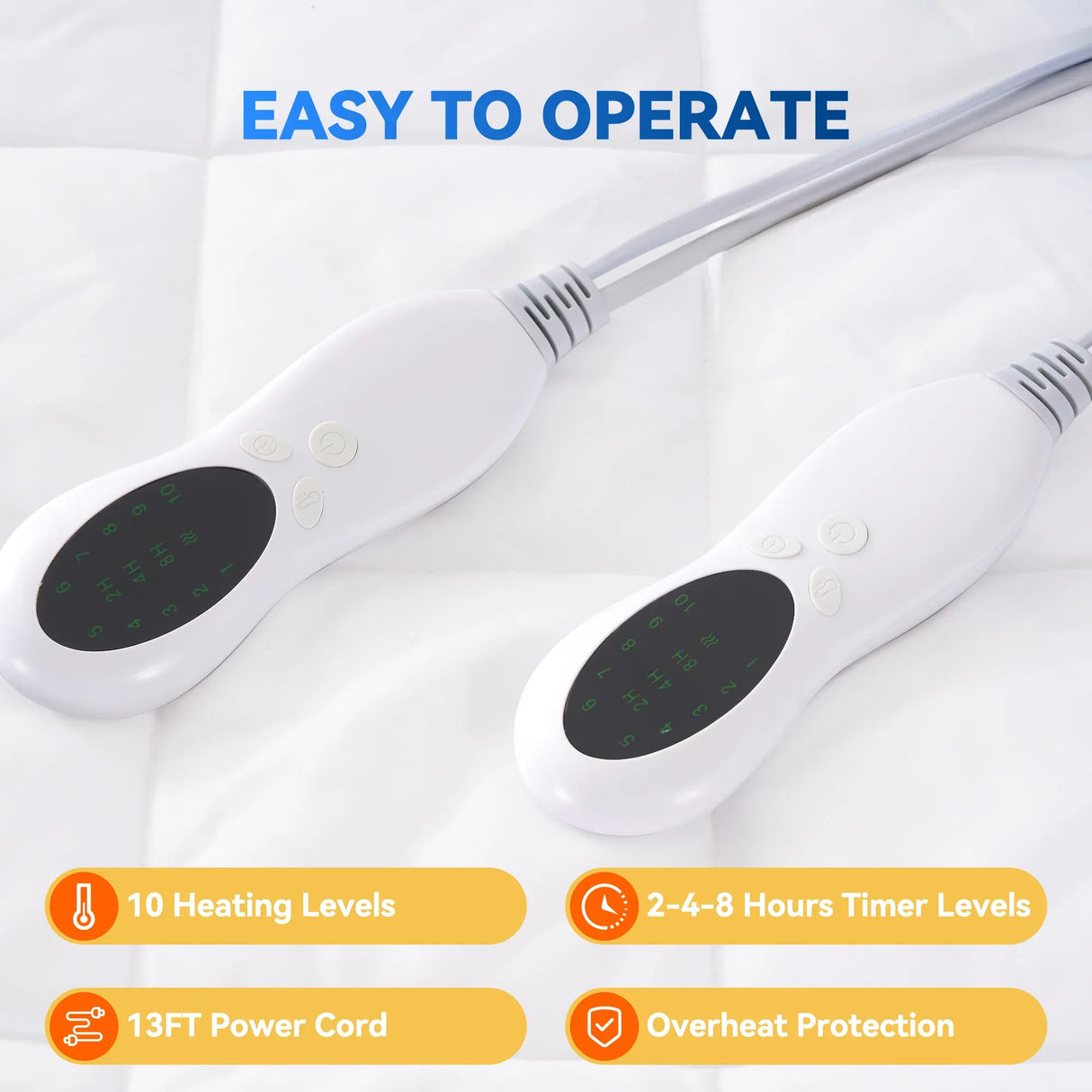 Queen Heated Electric Polyester Mattress Pad With Timer - Omega Lifestyles