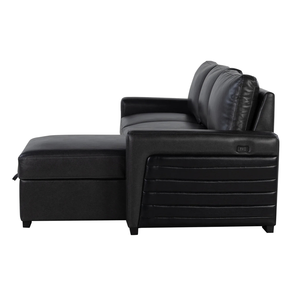 Modern Charcoal Wood Frame Sofabed With Pull-Out Bed - Omega Lifestyles