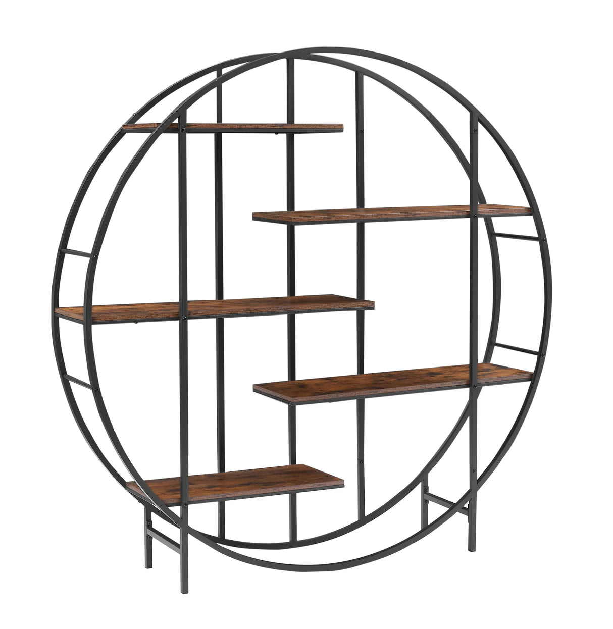 Rustic Brown Vintage Industrial 5-Tier Storage Rack - Omega Lifestyles