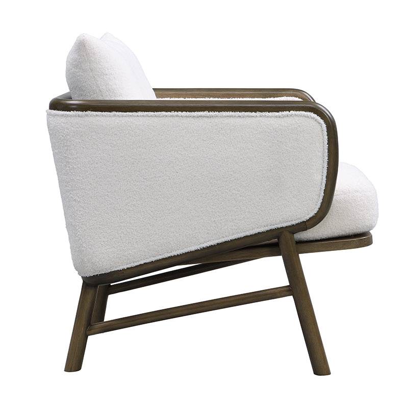 Set of 2 Sherpa Fabric Upholstered Accent Chairs - Omega Lifestyles