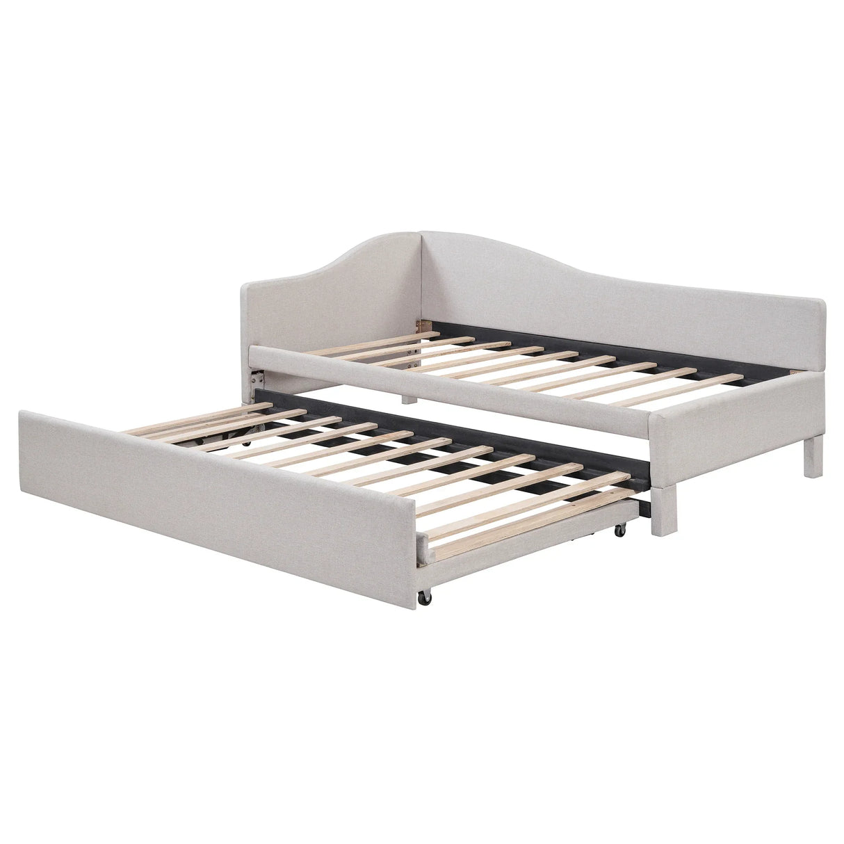 Twin Upholstered L-Shaped Daybed With Pop-Up Trundle - Omega Lifestyles