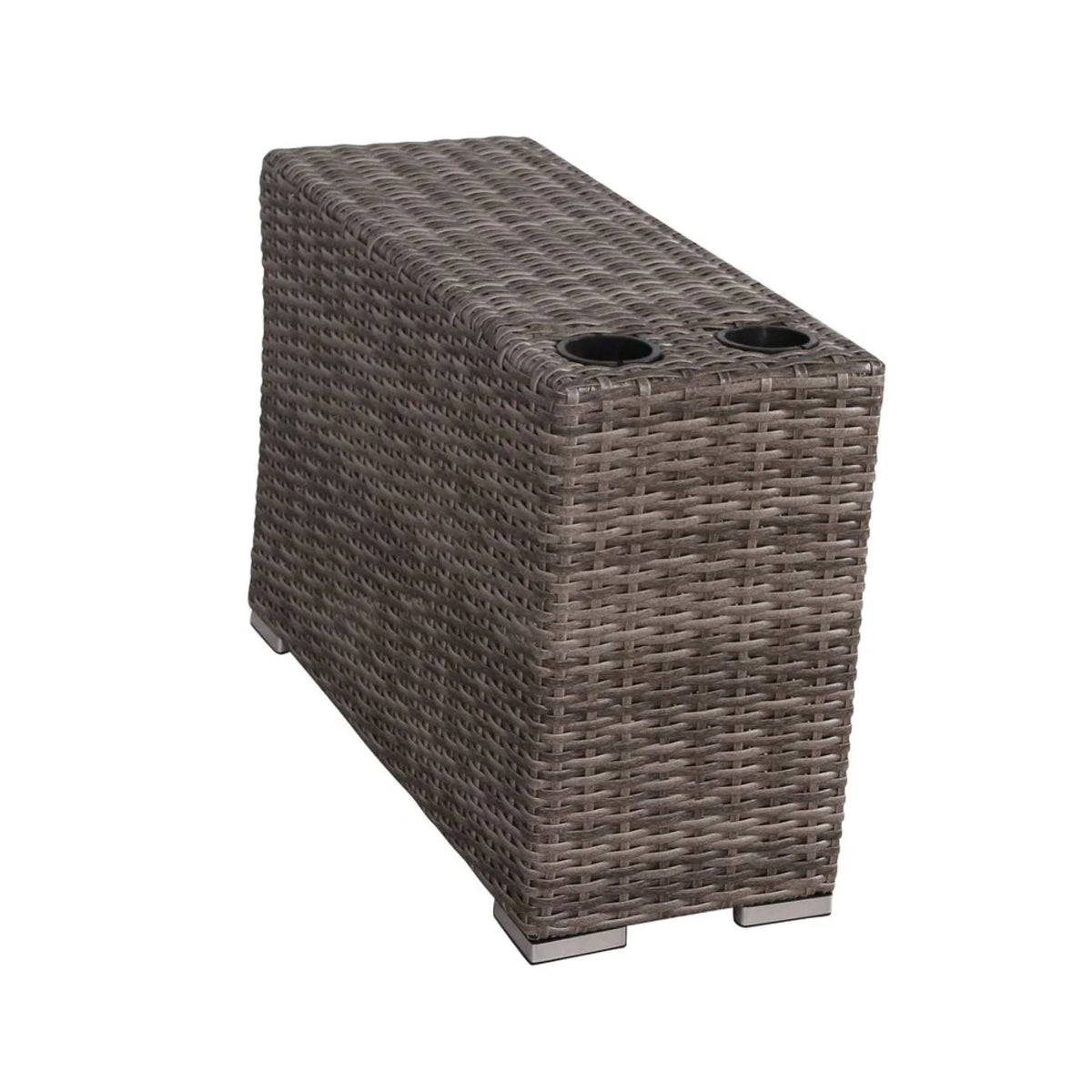 Fully Assembled Brown Wicker Outdoor Side Table