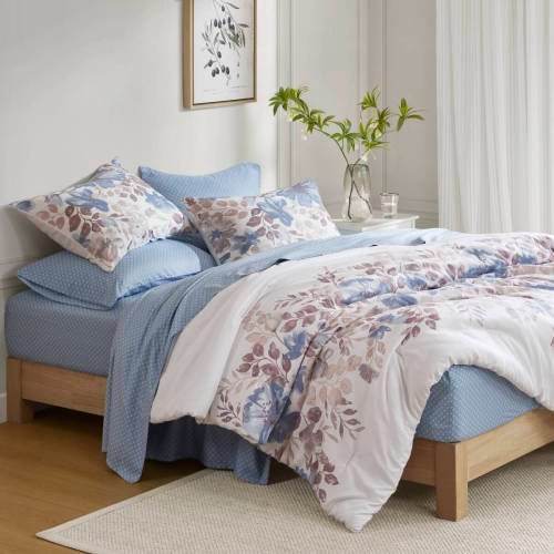 Floral Print Polyester Comforter Set With Sheets - Sleep Galleria