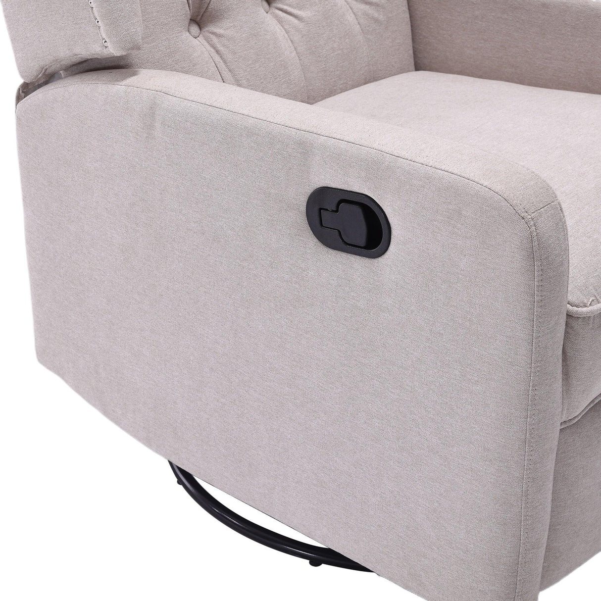 Multi-Functional Linen Recliner Chair With Rocking Swivel - Omega Lifestyles