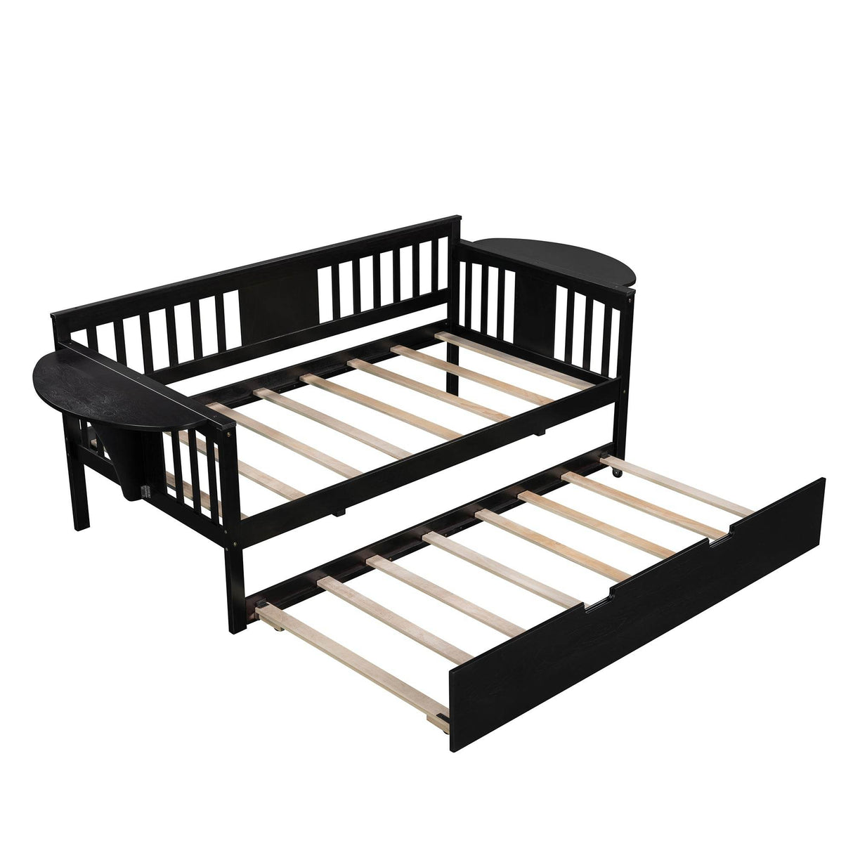 Twin Solid Wood Daybed With Trundle Espresso - Omega Lifestyles