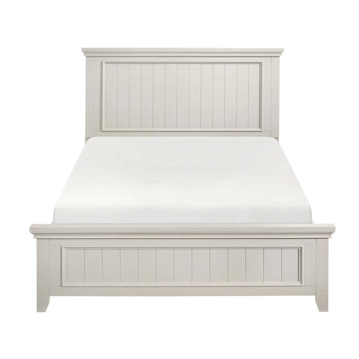 Queen Farmhouse White Wood Panel Bed Frame - Omega Lifestyles