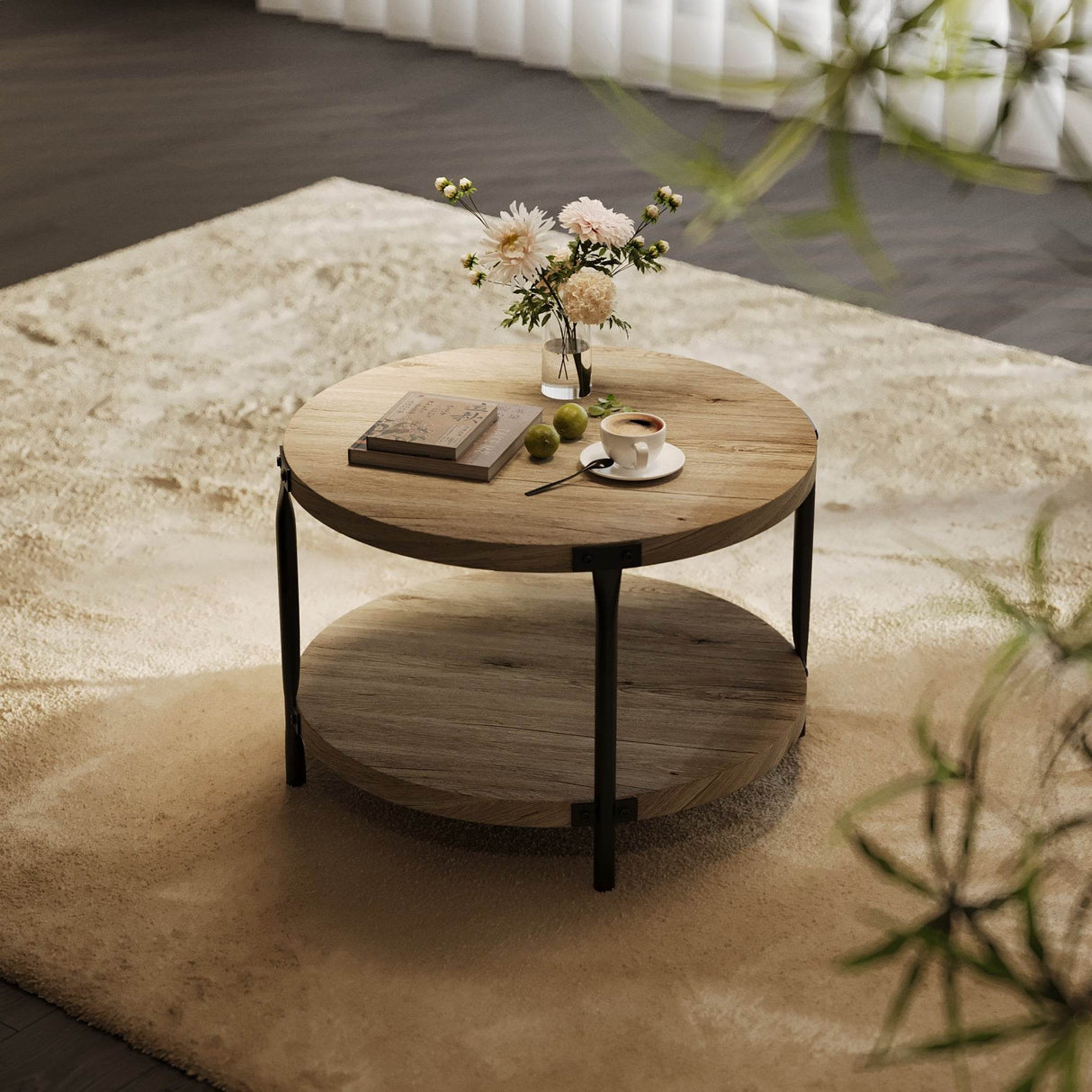 Modern Minimalist Double-Layer Wooden Coffee Table - Sleep Galleria