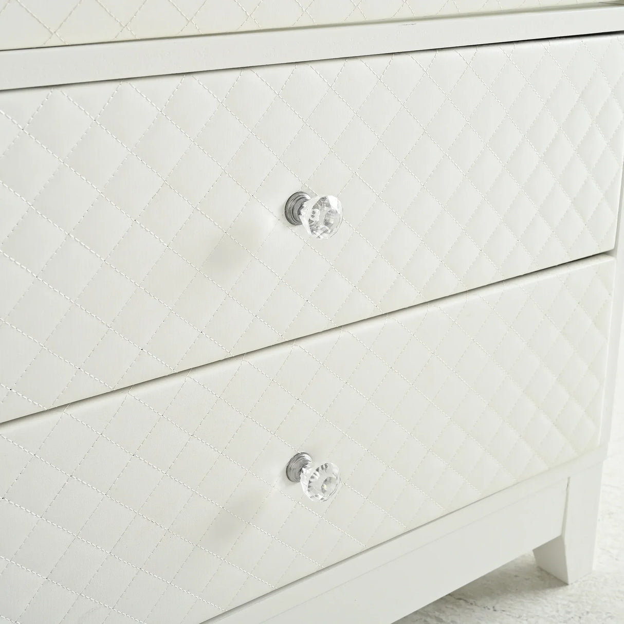 Modern Upholstered Glass Display Cabinet With Adjustable LED Light - Omega Lifestyles