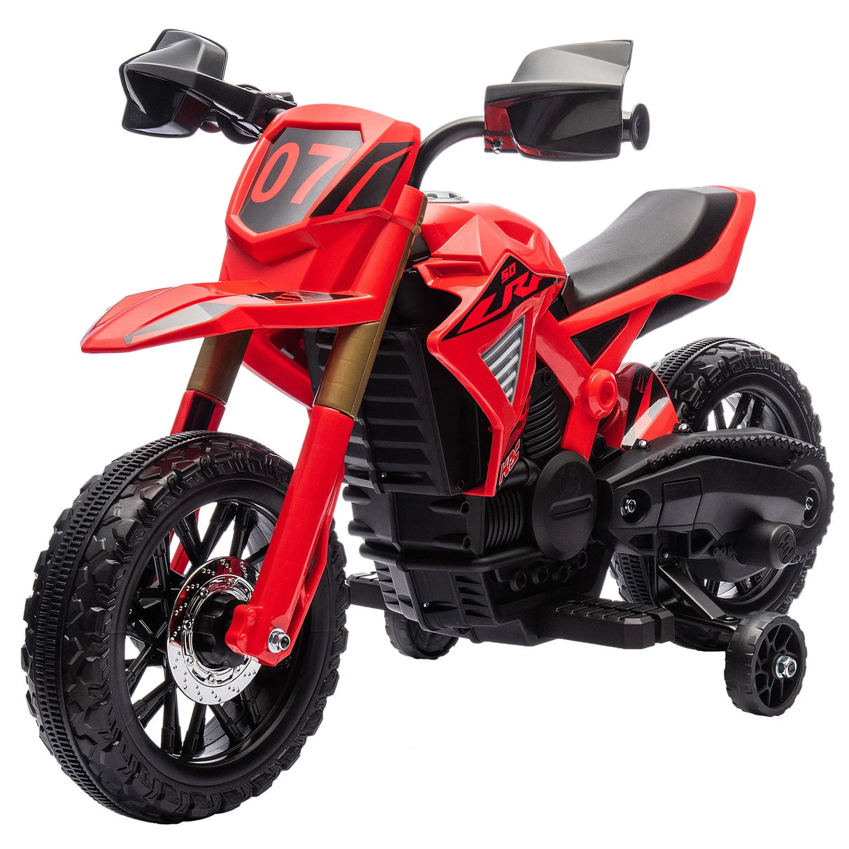 6V Kids Electric Motorcycle With Training Wheels And Horn - Omega Lifestyles