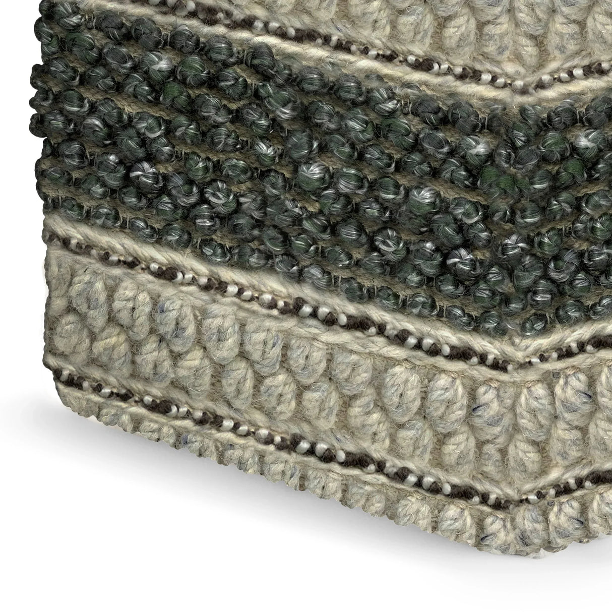Handwoven Square Fabric Pouf With Supportive Filling - Omega Lifestyles