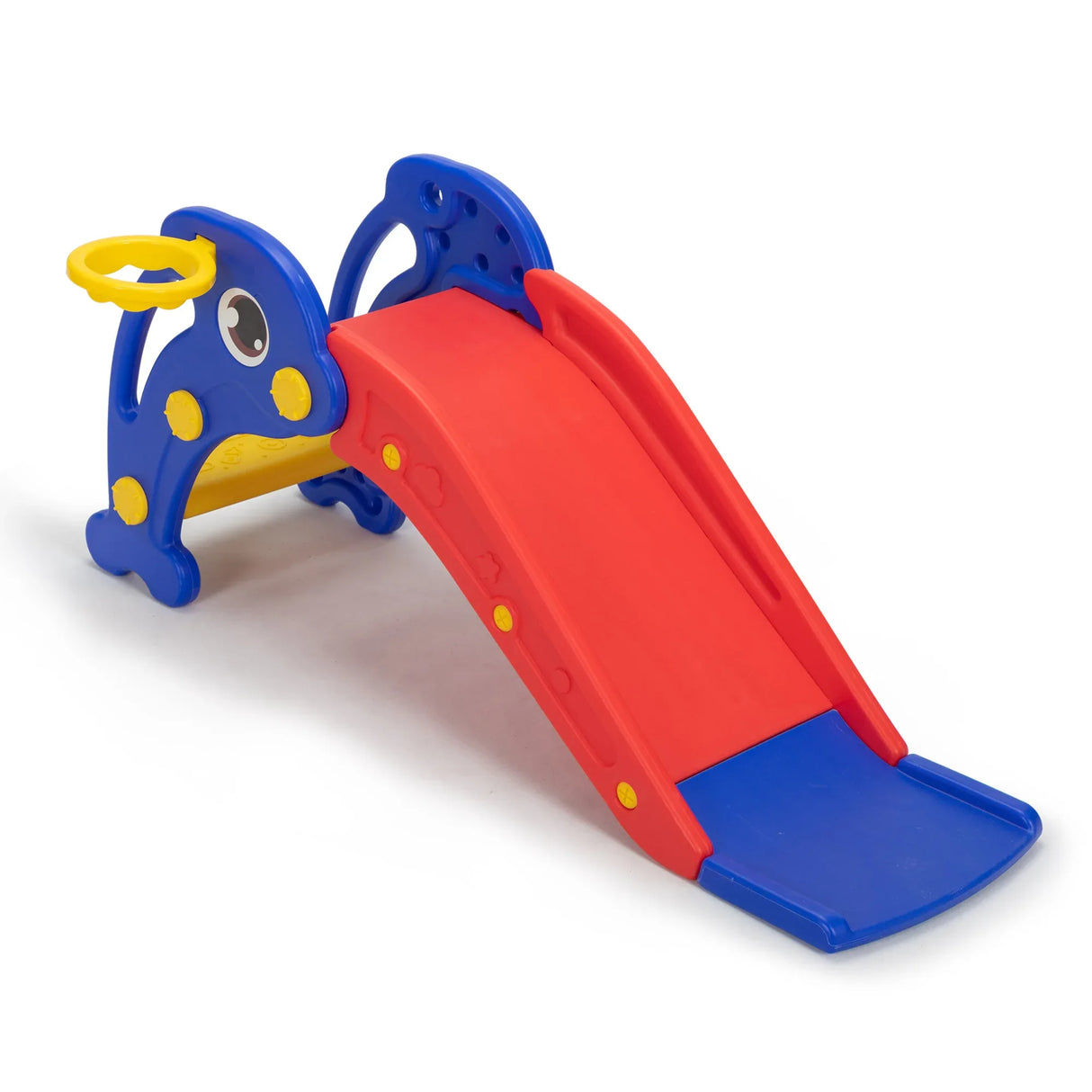 Toddler Dolphin Play Slide With Basketball Hoop and Ladder - Omega Lifestyles