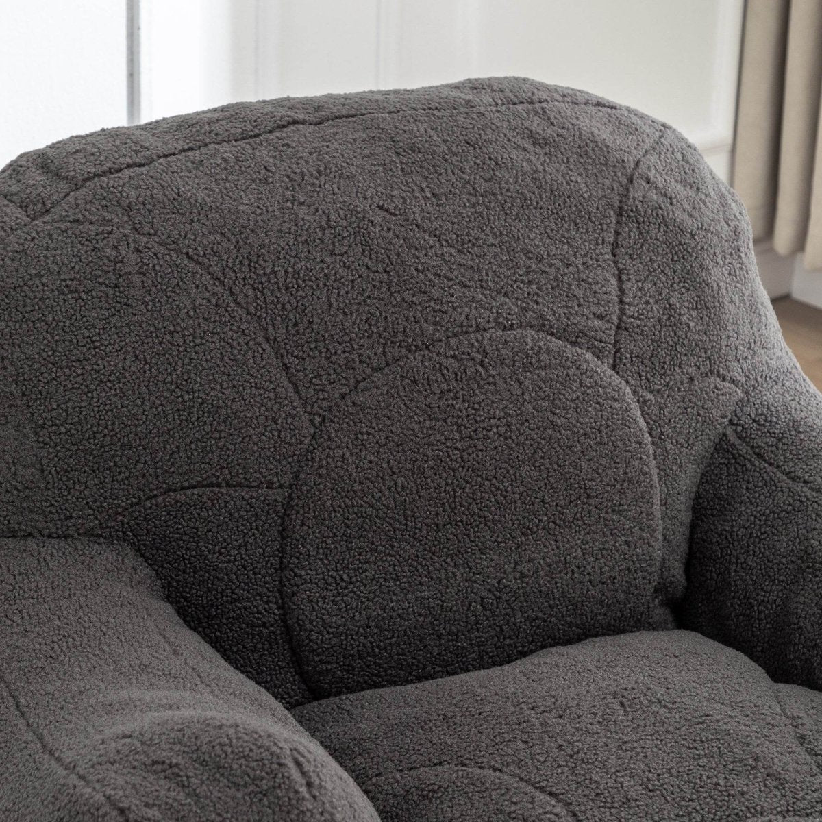 Dark Gray Teddy Foam Bean Bag Chair - Sleep Galleria