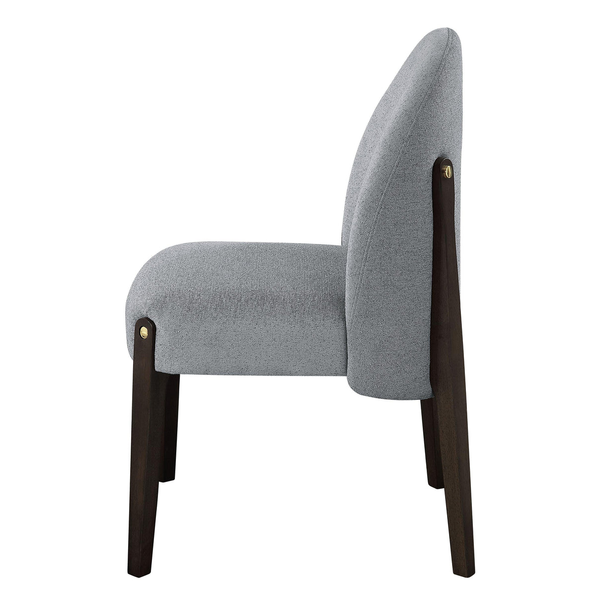 Set of 2 Contemporary Gray Fabric Espresso Dining Chairs - Omega Lifestyles