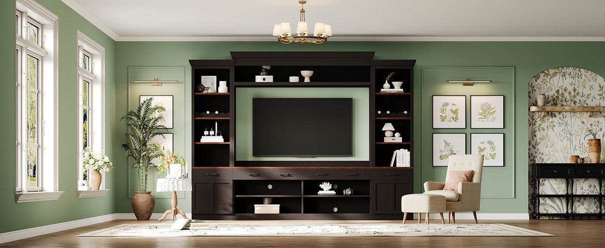 Farmhouse Mid-Century Walnut MDF TV Stand - Sleep Galleria