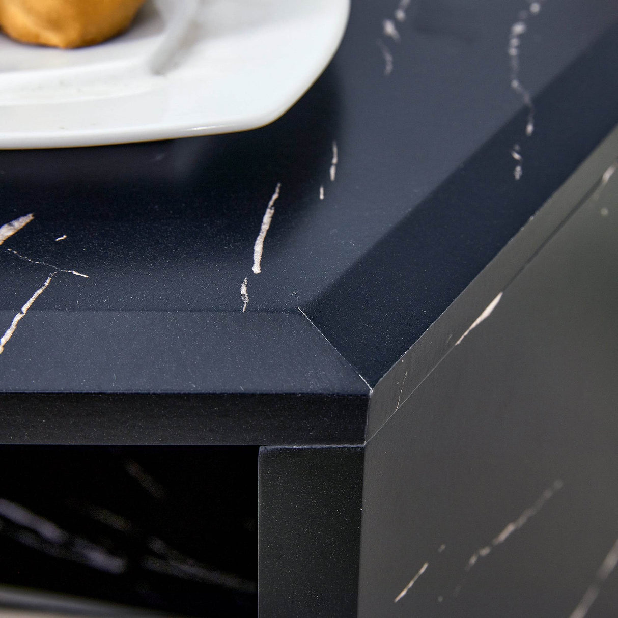 Set Of 2 Modern Minimalist Black Hexagonal Coffee Tables - Sleep Galleria