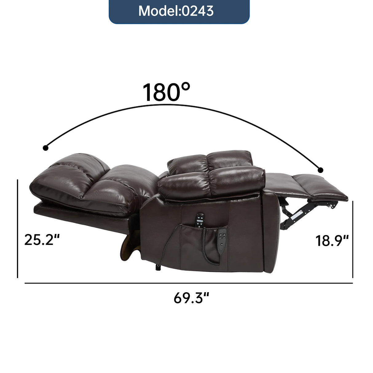 Brown Medium-Firm Faux Leather Power Lift Massage Chair - Omega Lifestyles