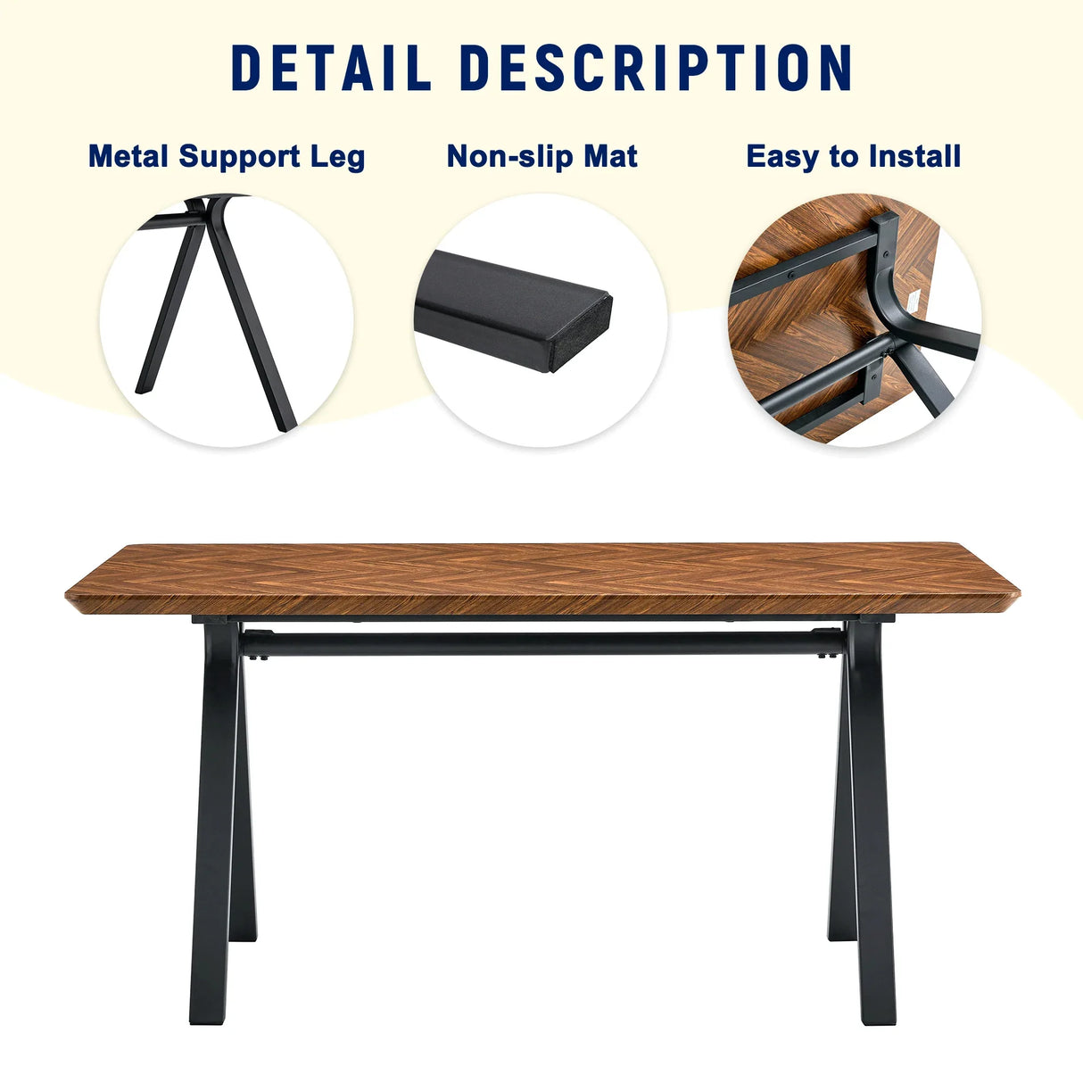 Transferred Walnut Leg Suede Backrest Dining Chair And Table Set - Omega Lifestyles