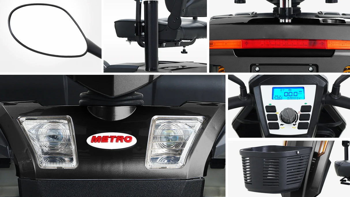 Heavy Duty Metal Mobility Scooter With Pneumatic Tires - Omega Lifestyles