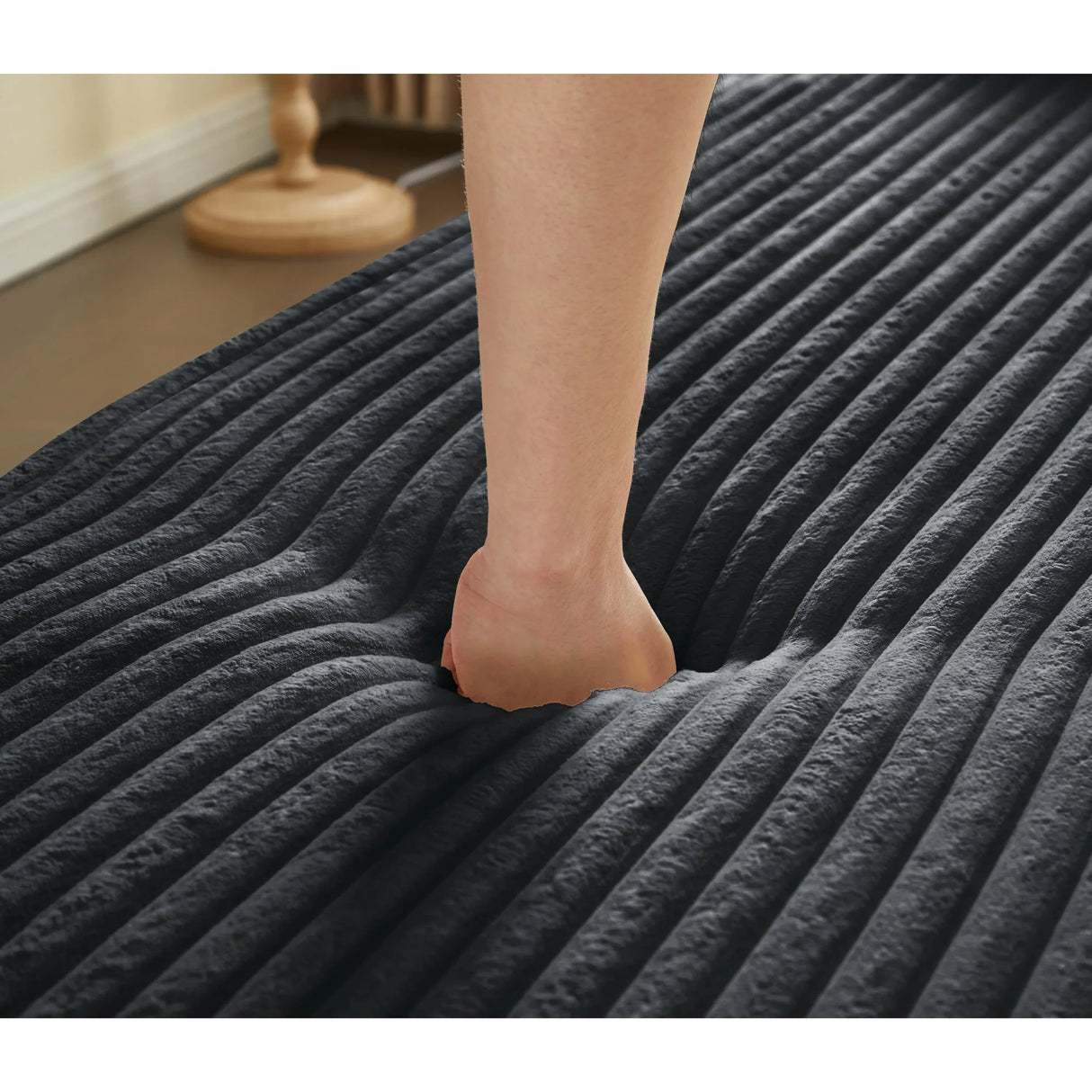 Full Size Plush Corduroy Folding Foam Sleeper Sofa Bed With Pillows - Omega Lifestyles