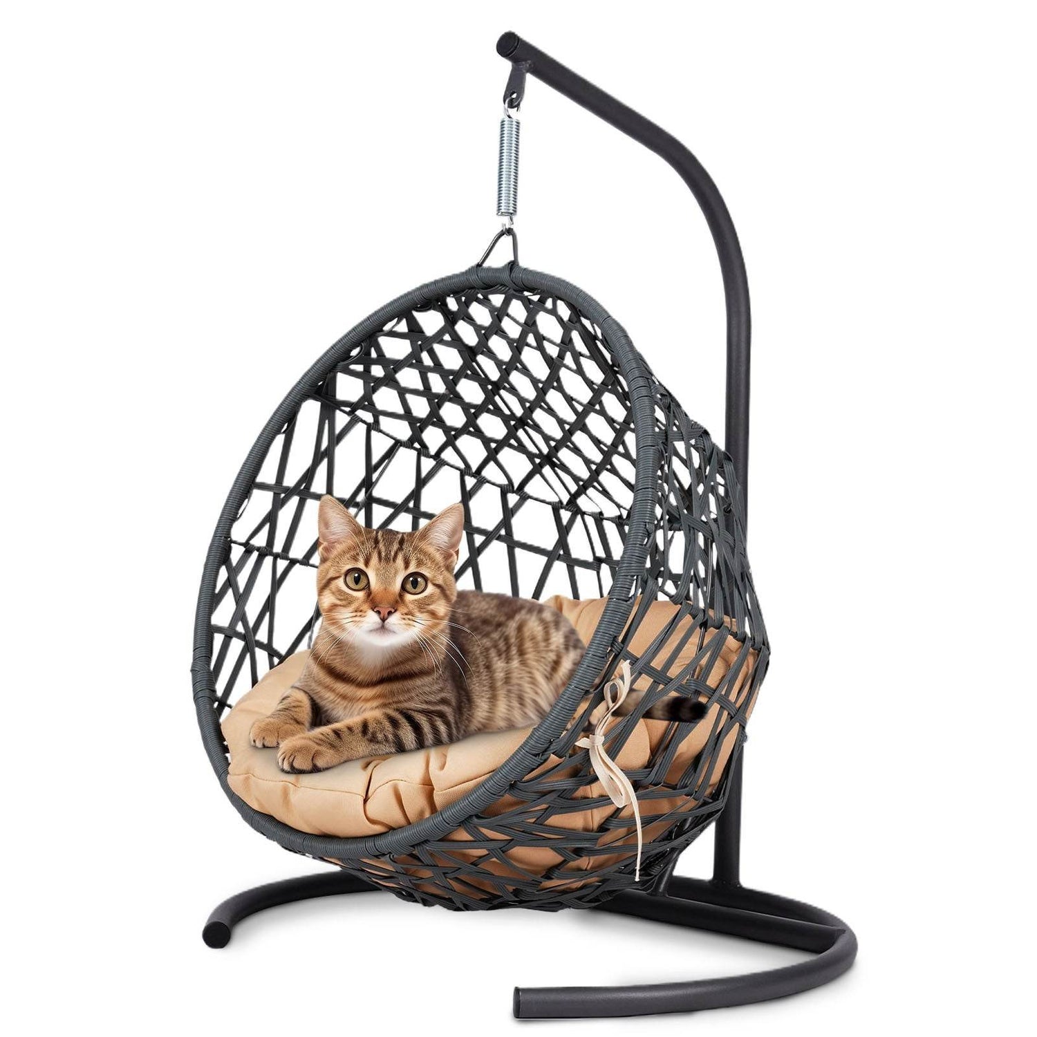 Indoor Hanging Cat Hammock Bed With Stand And Cushion - Sleep Galleria