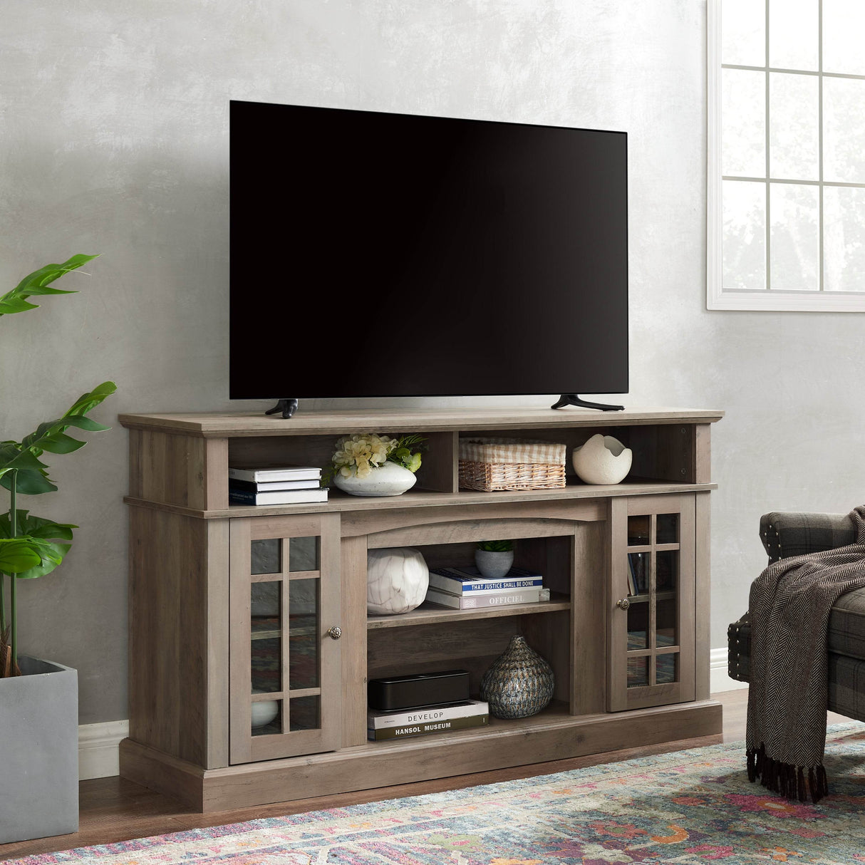 Classic Gray Wash MDF American Traditional TV Stand - Sleep Galleria