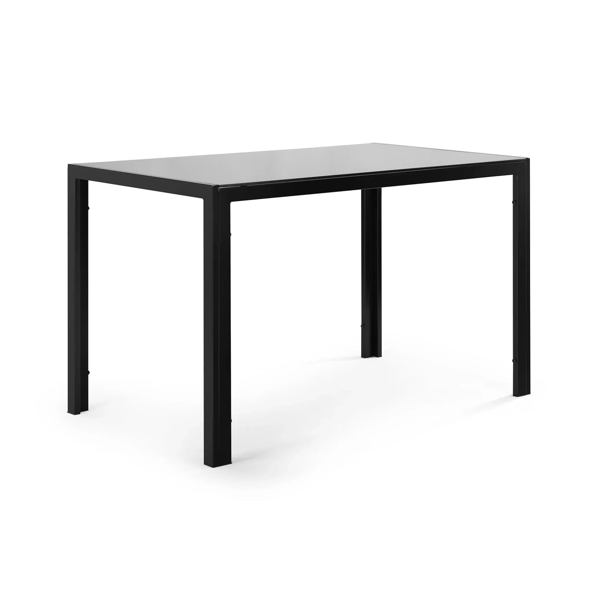 Black Tempered Glass Metal Frame Dining Table For Four - Omega Lifestyles
