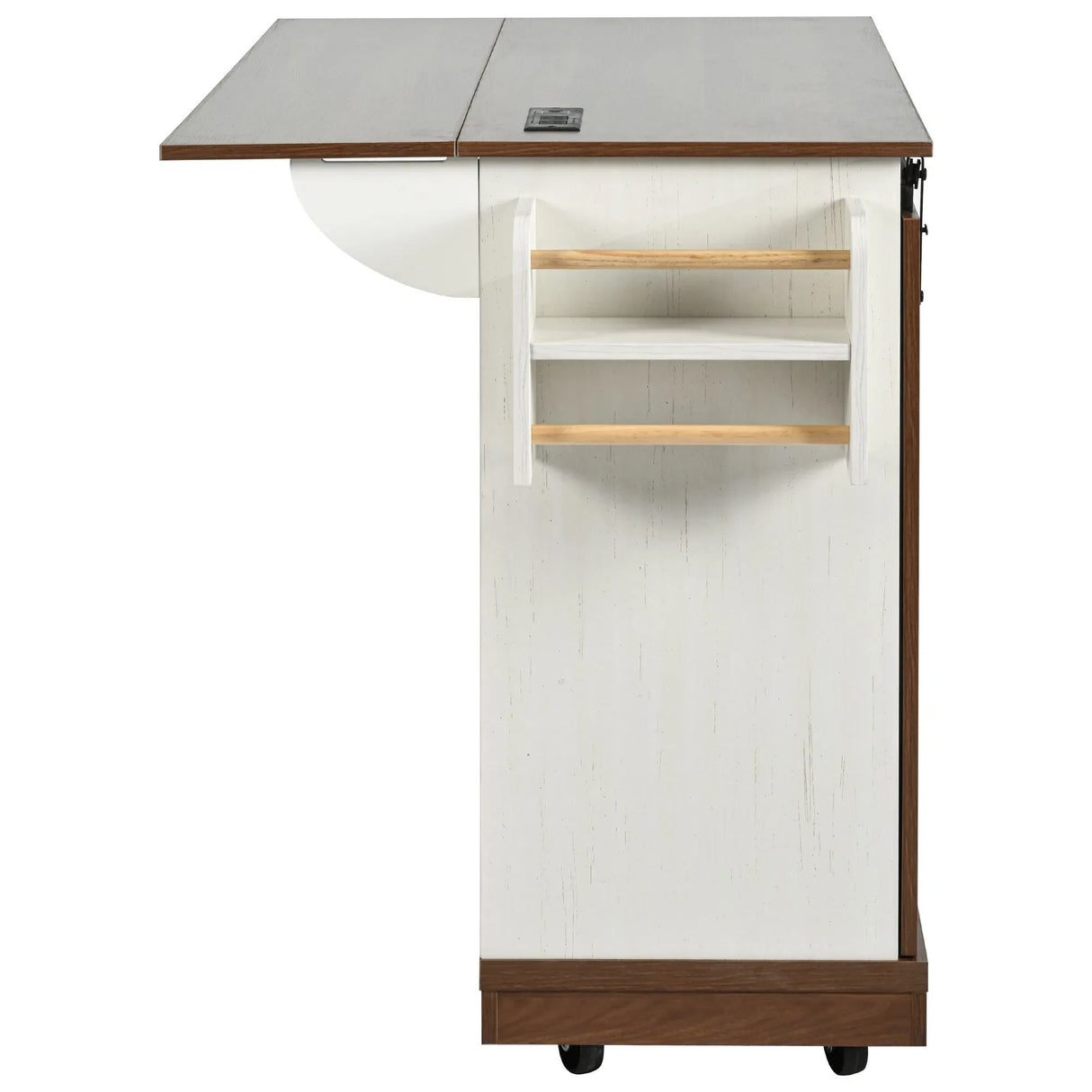 Farmhouse Sliding Barn Door Kitchen Island Cart - Omega Lifestyles
