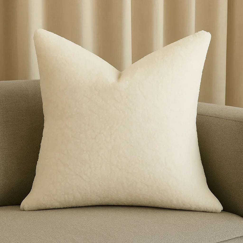 Plush Polyester Sherpa Throw Pillow 20x20 Inches - Omega Lifestyles
