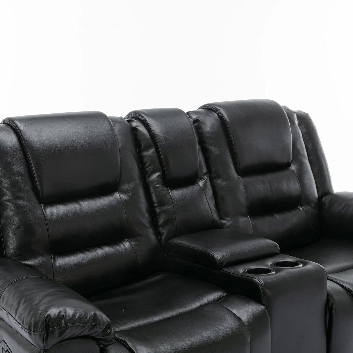 2-Seater Manual PU Leather Recliner Chair With Storage - Omega Lifestyles