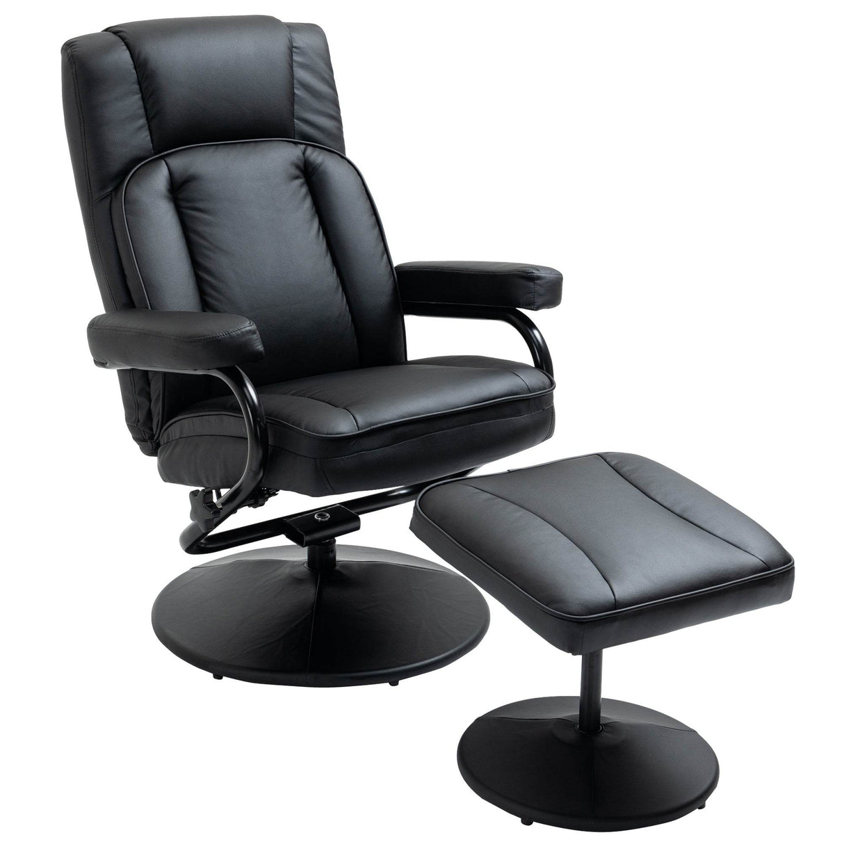 Manual Swivel Recliner Chair With Ottoman Footrest