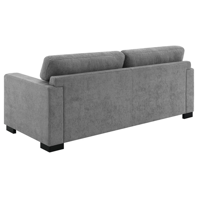 Grey Upholstered Contemporary Track-Arm Sleeper Sofa - Omega Lifestyles