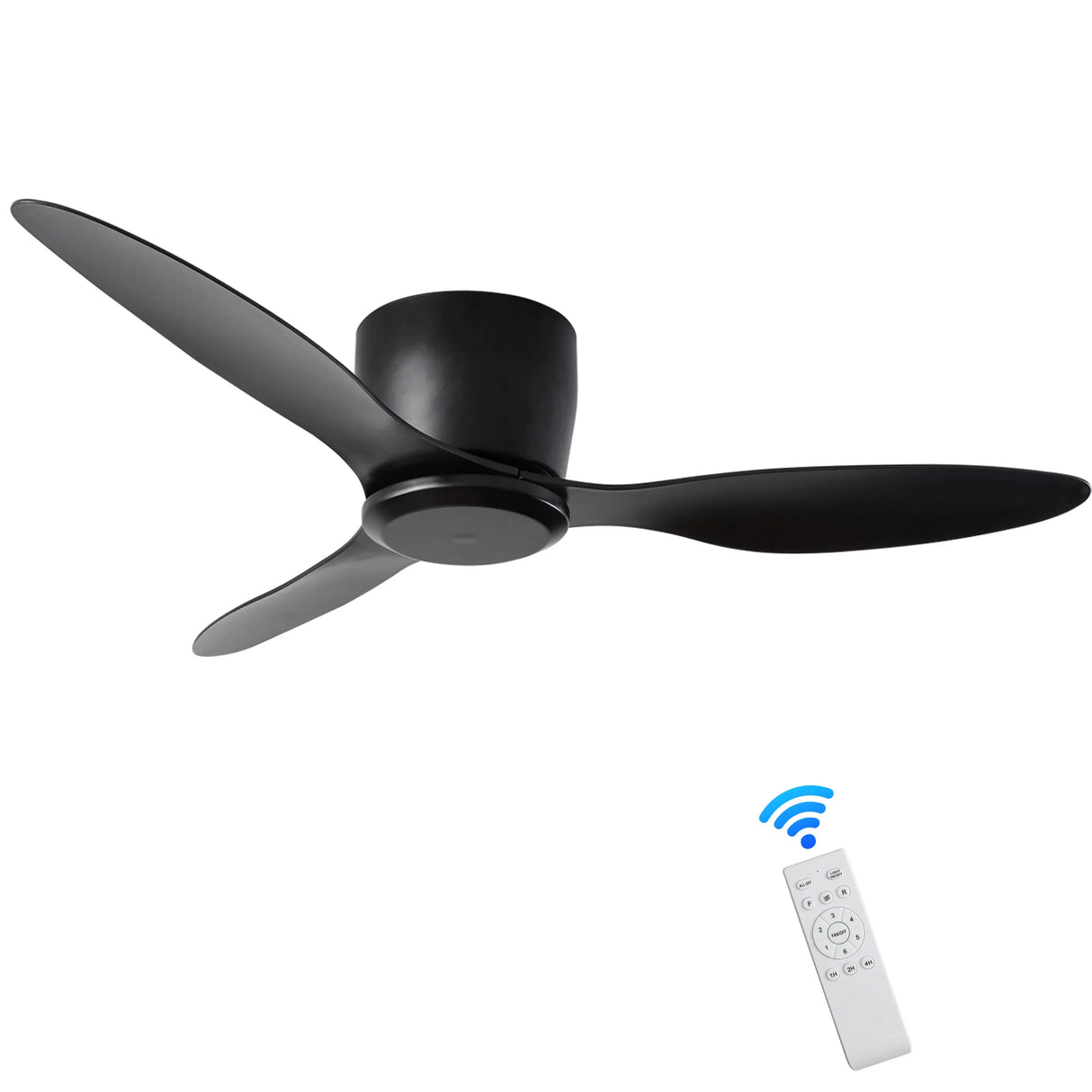 42-Inch Matte Black Ceiling Fan With Remote Control - Omega Lifestyles