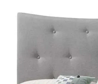 Gray Fabric Queen Bed Frame With Tufted Headboard - Omega Lifestyles