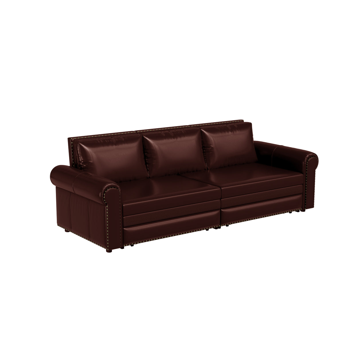 3-in-1 Faux Leather Convertible Sleeper Sofa Bed