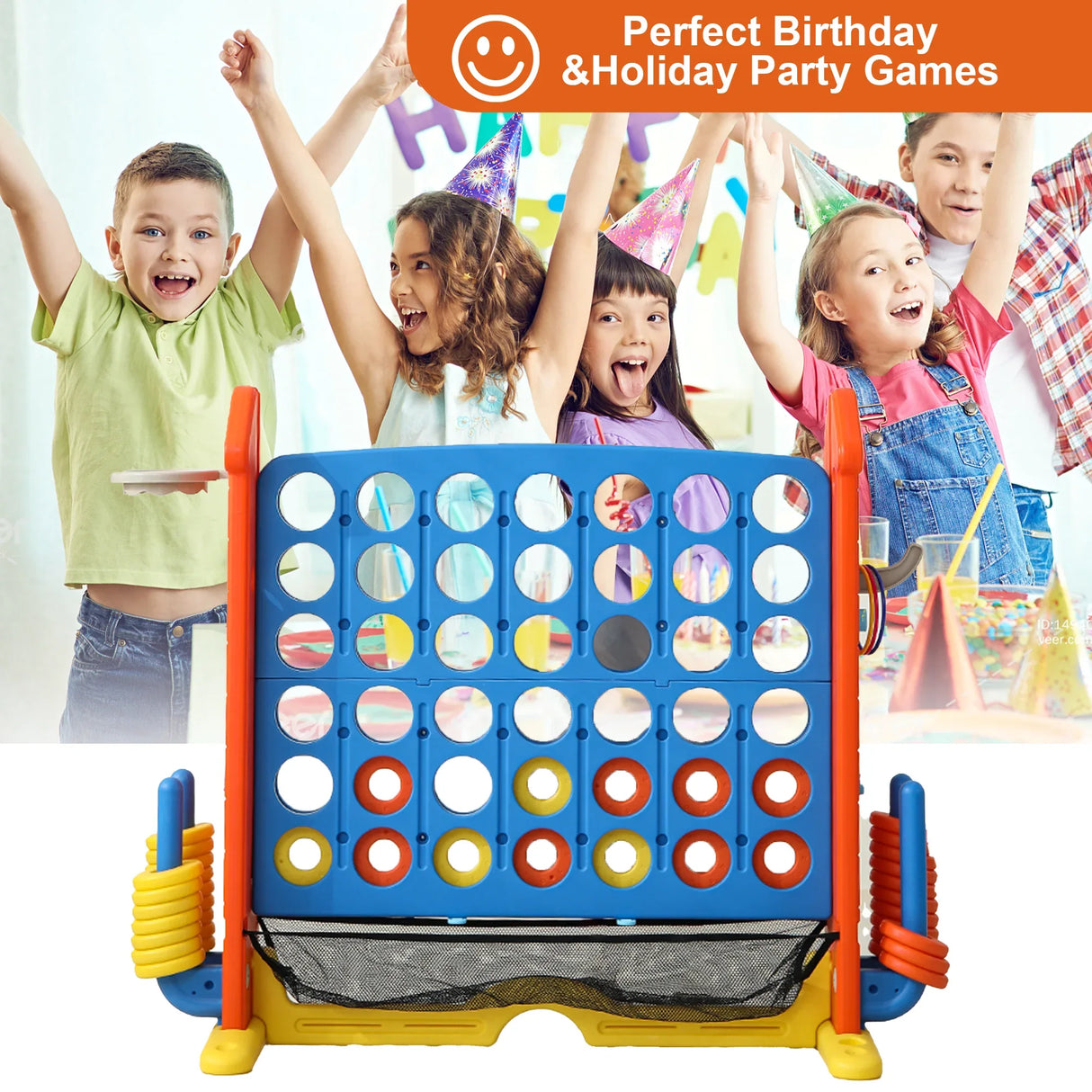 4-in-1 Adjustable Height Indoor Outdoor Giant Game Set - Omega Lifestyles