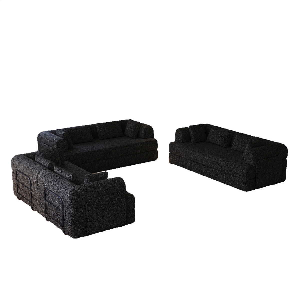 Convertible Chenille Sleeper Sofa Bed With Storage Pocket - Omega Lifestyles