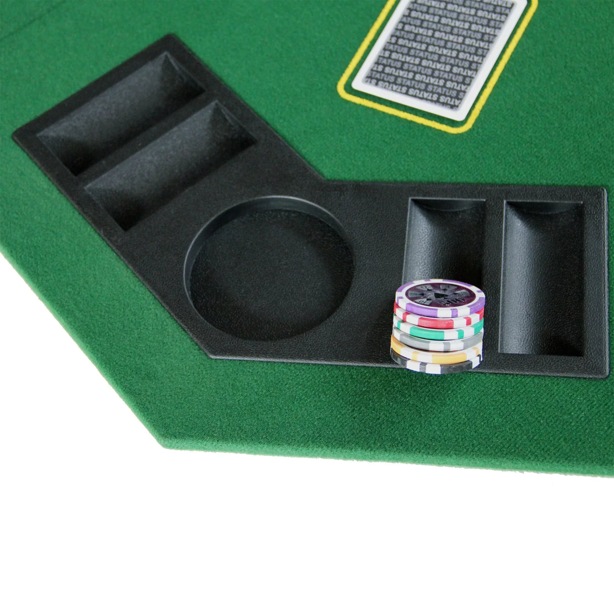 Folding Octagon 48-Inch Poker Tabletop With Cup Holders - Omega Lifestyles