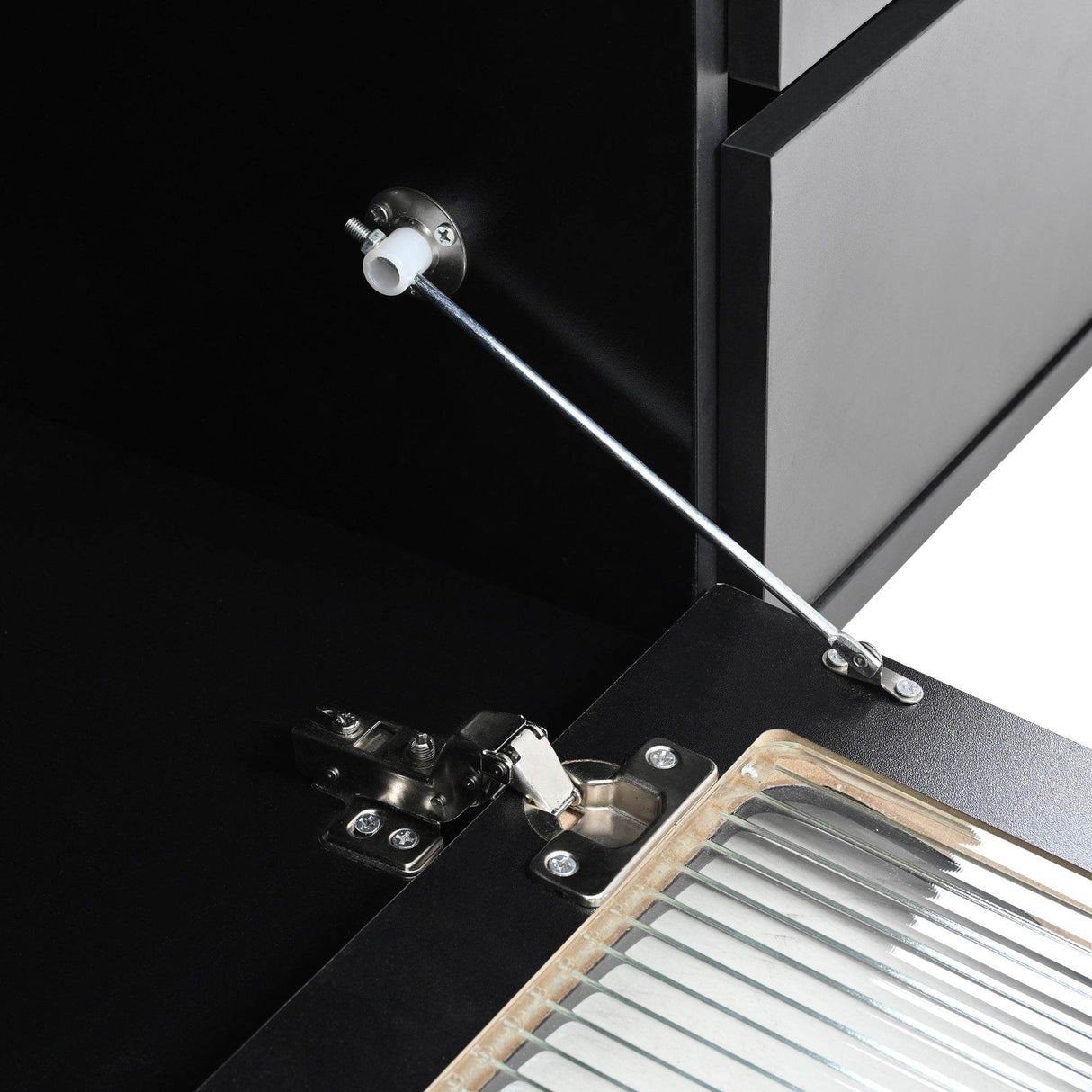 Modern Black TV Stand With LED Light And Storage - Sleep Galleria